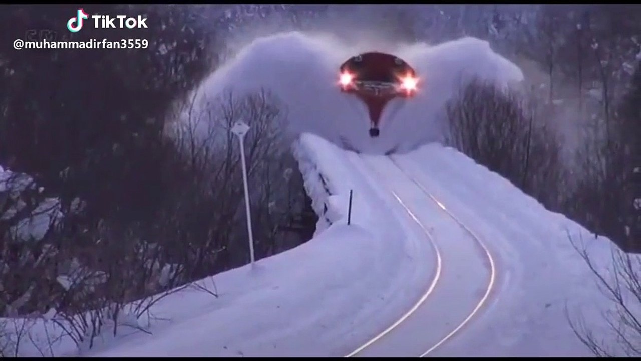 Train in snow
