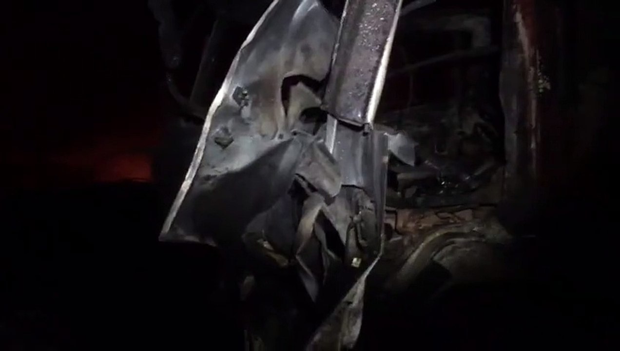 Así quedó un camión de bomberos tras explosión en el incendio en Matanzas