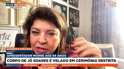 Roberta Miranda relembra momentos ao lado de Jô Soares