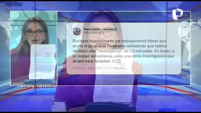 Un juez sí puede ordenar la rectificación, aquí no hay nada que rectificar , Panorama responde a carta notarial de Castillo