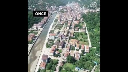 Bozkurt'taki fekalet havadan görüntülendi