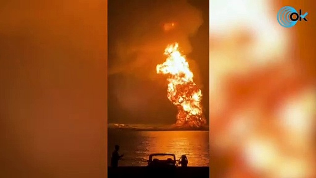 Imágenes del incendio de un tercer tanque en Matanzas, Cuba