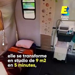 Cette caravane dépliable fonctionne à l'énergie solaire