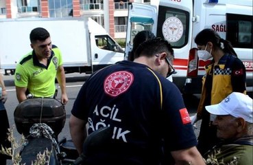 Son dakika 3. sayfa: Hastaneye gitmek istemeyen 82 yaşındaki yaralı motosikletliyi, ambulans şoförü ikna etti