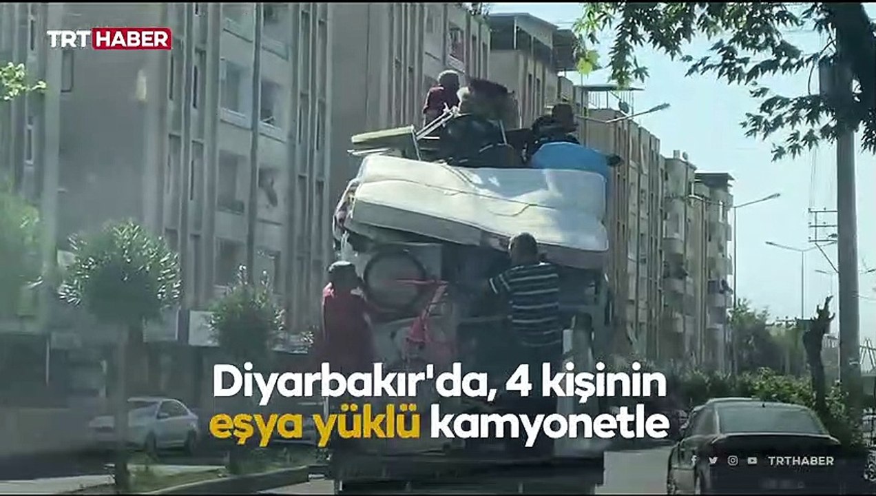 Ev eşyası yüklü kamyonetle tehlikeli yolculuğa 1861 TL ceza