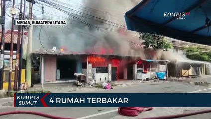 Detik-detik Kebakaran 4 Unit Rumah di Medan