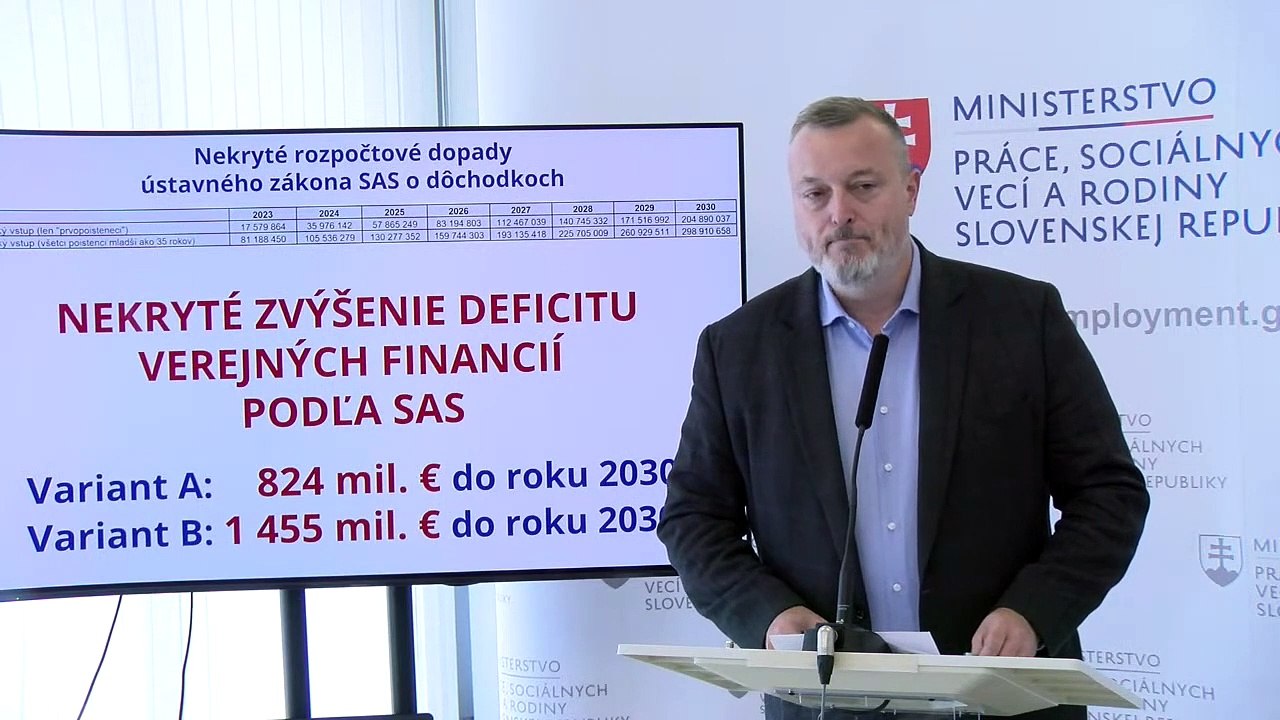 ZÁZNAM: M. Krajniak: SaS nás chce predložením zákona o dôchodkoch zatiahnuť do sporu