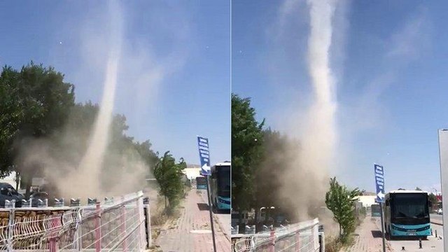 Sivas’ta çıkan hortum korkuttu