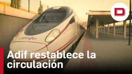 Adif restablece la circulación en la línea de alta velocidad de Madrid a Barcelona