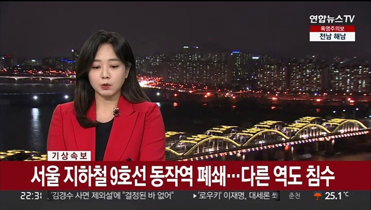 [속보] 서울 지하철 9호선 동작역 폐쇄…다른 역도 침수