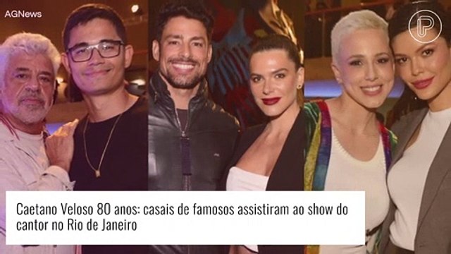 Novo casal rouba a cena nos 80 anos de Caetano Veloso: teve ainda famosos e seus pares em rara aparição