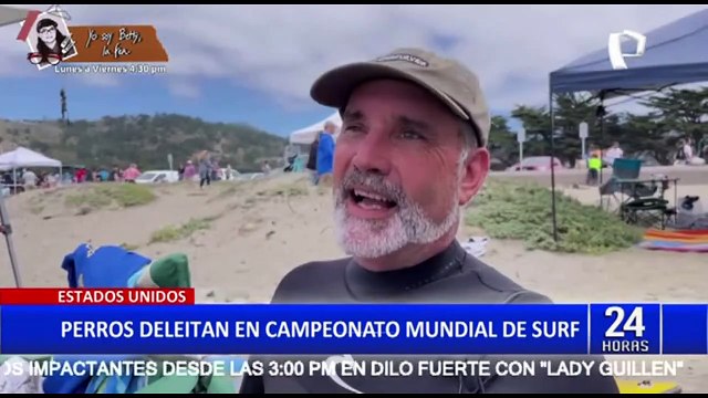 EEUU: Perros participan en campeonato mundial de surf