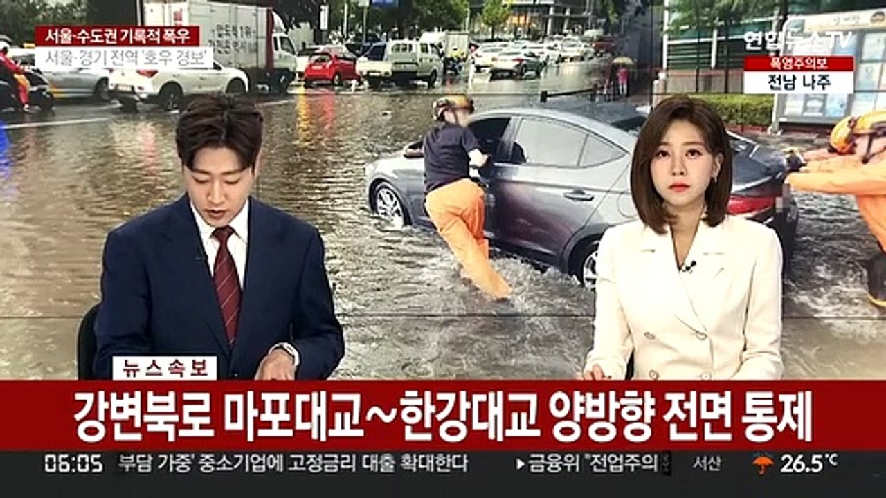 [속보] 9호선 급행 운행 중단…동작·구반포역 침수