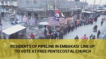 Residents of Pipeline in Embakasi line  up to vote at Free Pentecostal church