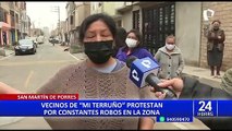 ¡Hartos de la inseguridad!: Vecinos protestan ante ola de delincuencia en SMP