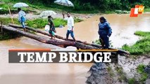 Temporary Bridge Amid Flood For Medical Assistance For Diarrhea Patients