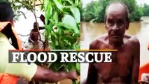 WATCH - 80 Year Old Man Rescued From Flood Waters In Chhattisgarh
