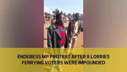 Endebess MP Robert Pukose protests after 8 lorries ferrying voters from a neighbouring country were impounded.