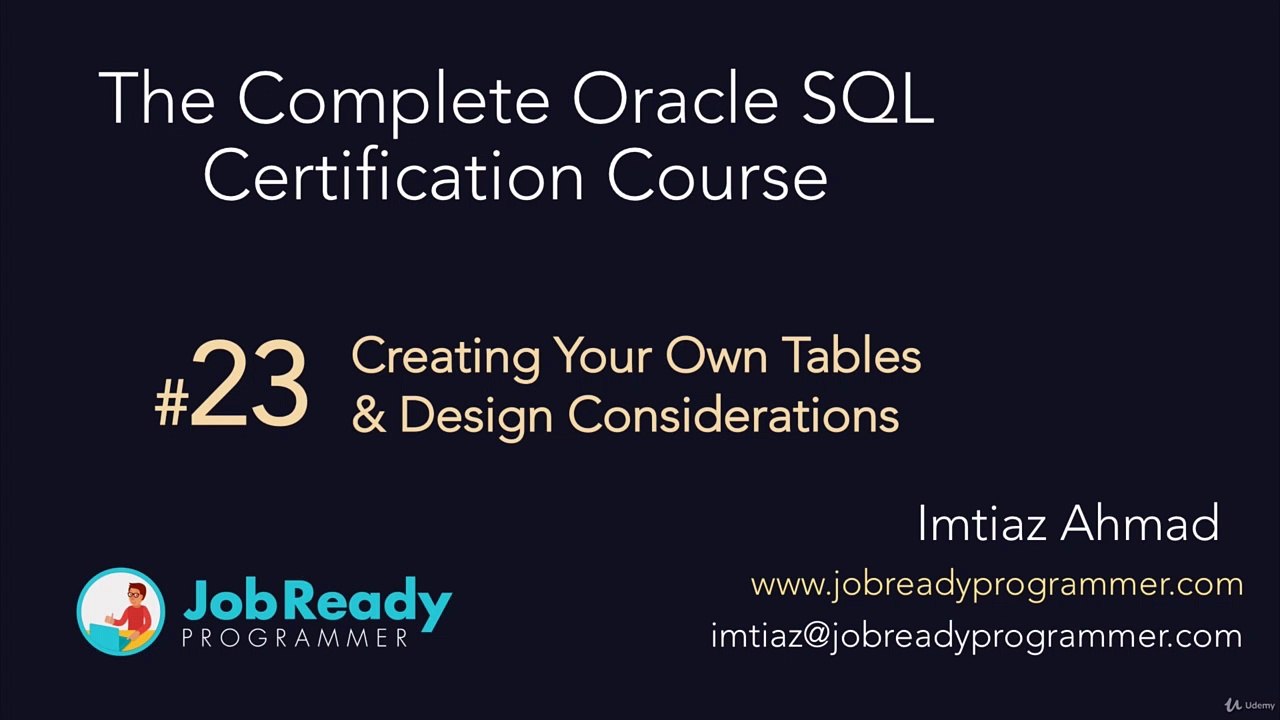 1. Creating Your Own Tables & Design Considerations