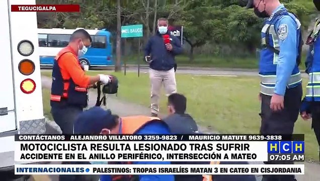 ¡Lesionado resulta motociclista en el Anillo Periférico, intersección hacia Mateo!
