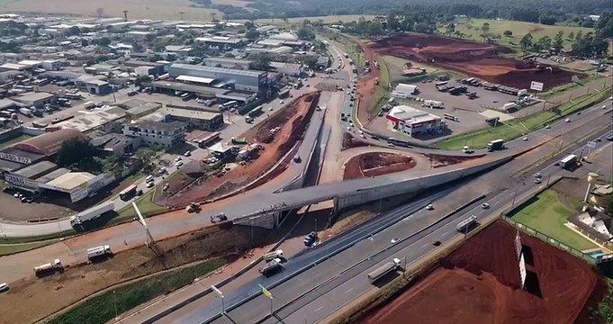 Vídeo mostra como estão as obras do Trevo Cataratas em Cascavel