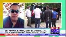 Retiran restos de policía fallecido en brutal accidente