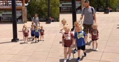Ce papa promène ses 5 enfants... en laisse et déclenche la colère des internautes