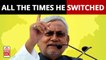 Bihar Political Crisis: JD(U)-BJP split, Nitish Kumar's oath tomorrow, all the times he switched sides