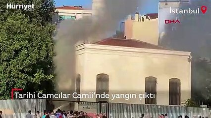 İstanbul'da tarihi camide korkutan yangın