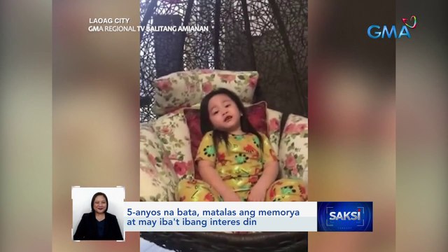 5-anyos na bata, matalas ang memorya at may iba't ibang interes din | Saksi