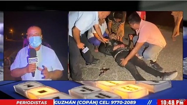 Motociclista que viajaba de SPS a TGU sufre brutal accidente vial en Santa Cruz de Yojoa