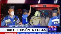 Brutal accidente vial deja varias personas gravemente heridas en Santa Cruz de Yojoa