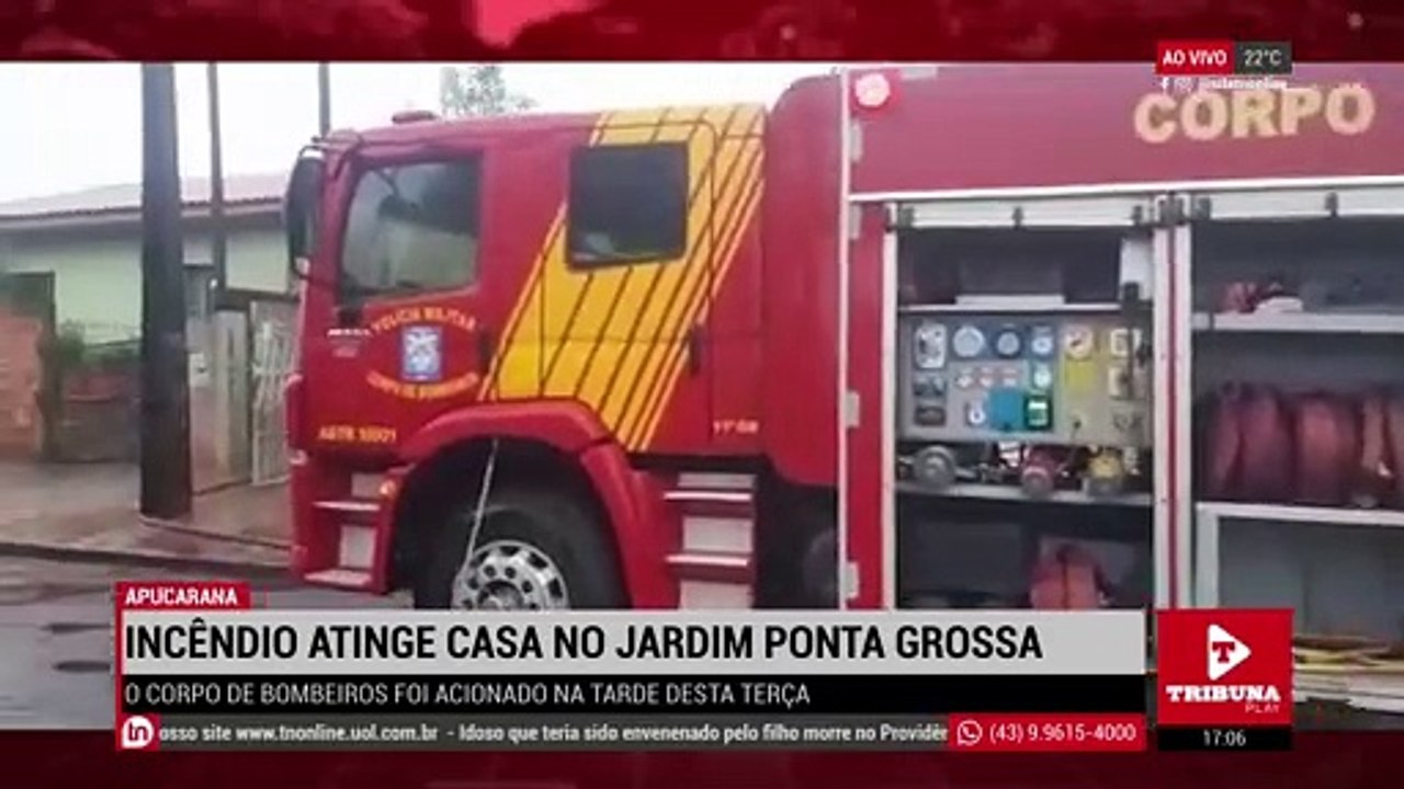 Incêndio atinge casa localizada no Jardim Ponta Grossa