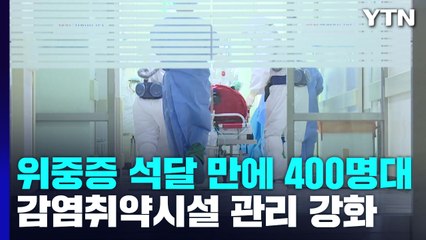 위중증 석달 만에 400명대로...감염취약시설 관리 강화 / YTN