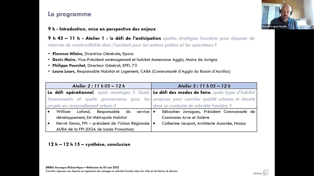 Concilier réponses aux besoins en logements des ménages et sobriété foncière dans les villes et territoires de demain - Temps introductif