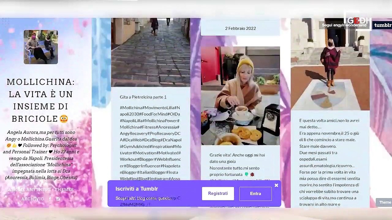 Una Mollichina sui social per guarire dall'anoressia