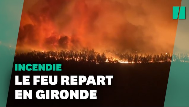L'incendie en Gironde repart et s'étend vers les Landes