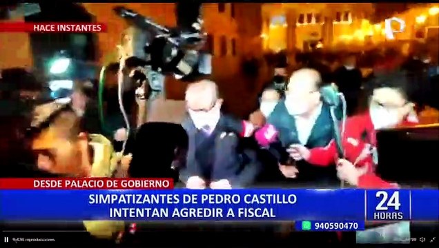 Simpatizantes de Pedro Castillo intentan agredir a Fiscal tras salir de Palacio de Gobierno