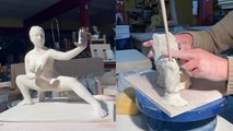 'Visual artist sculpts amazing porcelain kung fu figure '