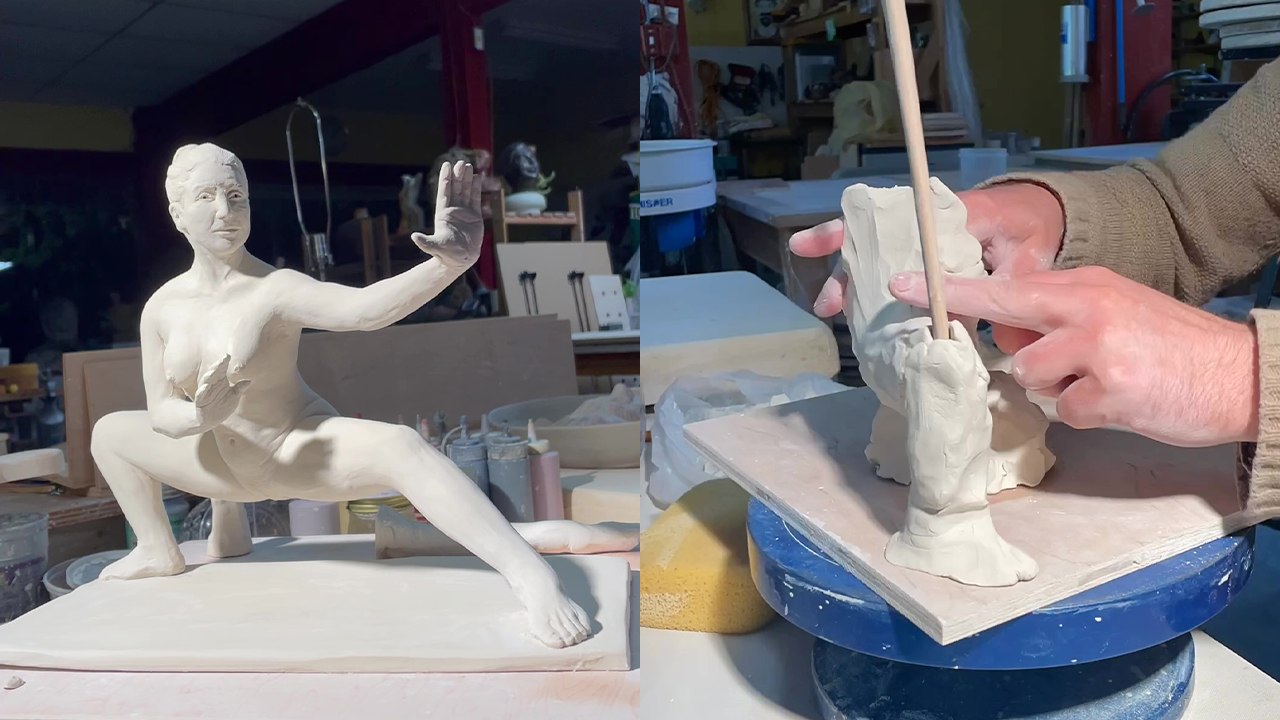 'Visual artist sculpts amazing porcelain kung fu figure '