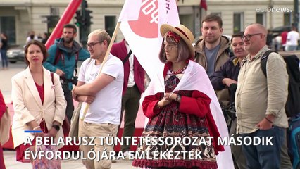 A belarusz tüntetéssorozat második évfordulójára emlékeztek Vilniusban