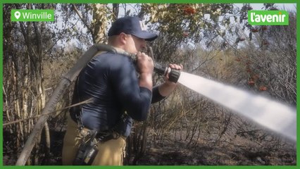 Dix hectares de terres en feu