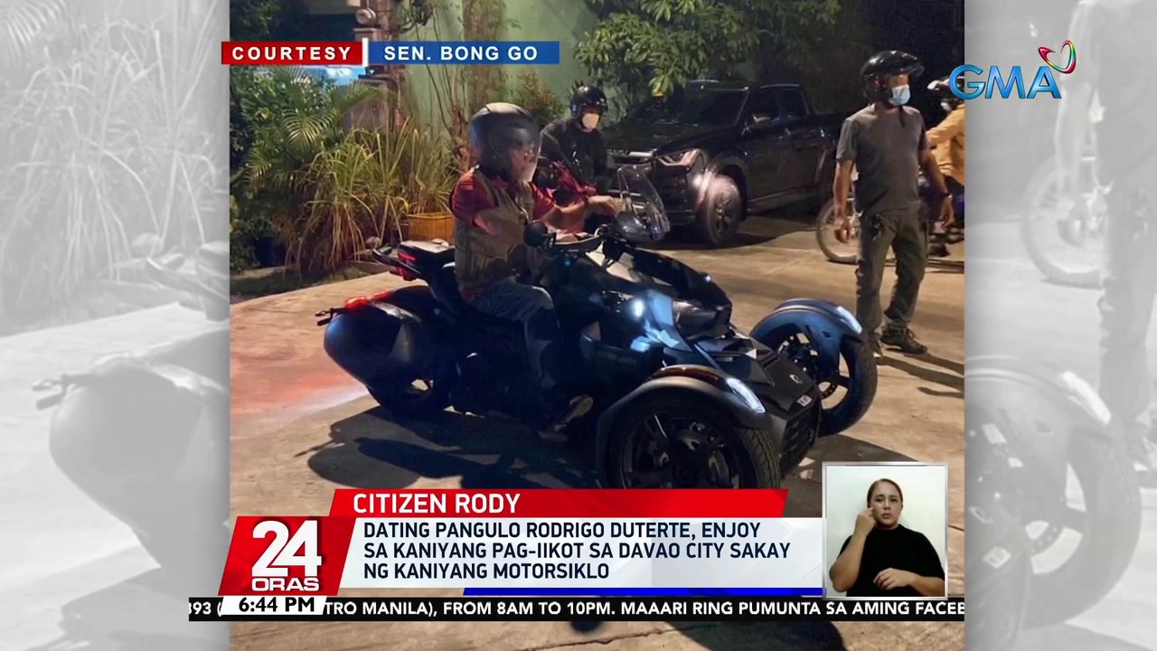 Dating pangulo Rodrigo Duterte, enjoy sa kaniyang pag-iikot sa Davao City sakay ng kaniyang motorsiklo | 24 Oras