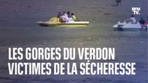 Victimes de la sécheresse, les gorges du Verdon affichent un niveau d'eau inférieur de 5 à 6 mètres au niveau habituel