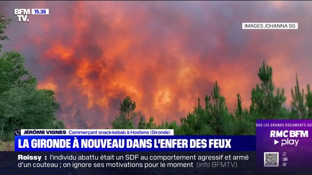 Incendies en Gironde: C'est très compliqué, on est tous en train de faire faillite, il faut nous aider , alerte un commerçant d'Hostens en Gironde