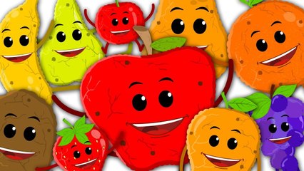 Ten Little Fruits jumping On The Bed - Nursery Rhymes - Preschool Learning Video