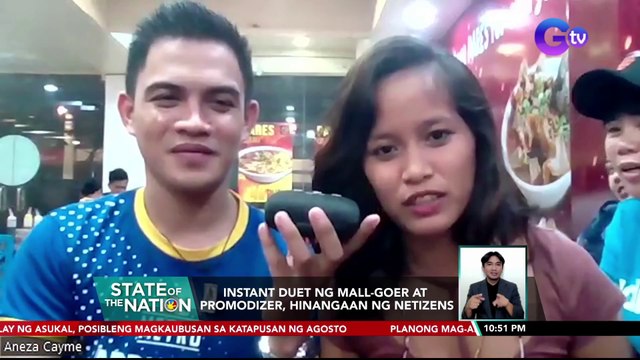 Instant duet ng mall-goer at promodizer, hinangaan ng netizens | SONA