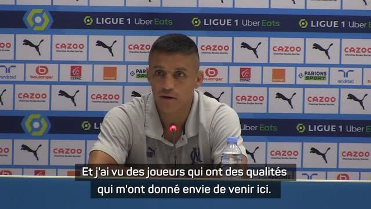 Marseille - Alexis Sanchez séduit par les qualités des joueurs de l'OM : "Ca m'a donné envie de venir ici"