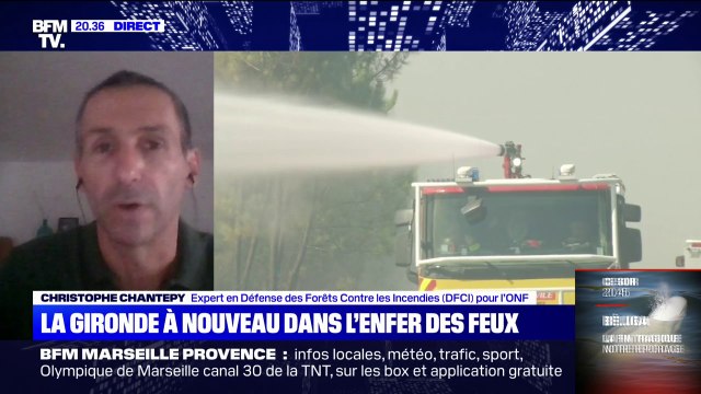 Christophe Chantepy (ONF) sur l'incendie en Gironde: Dans certaines situations, les pompiers sont face à des flammes de 60 mètres