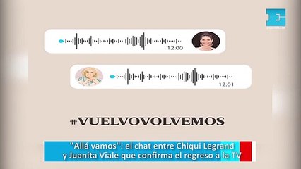 "Allá vamos": el chat entre Chiqui Legrand y Juanita Viale que confirma el regreso a la TV
